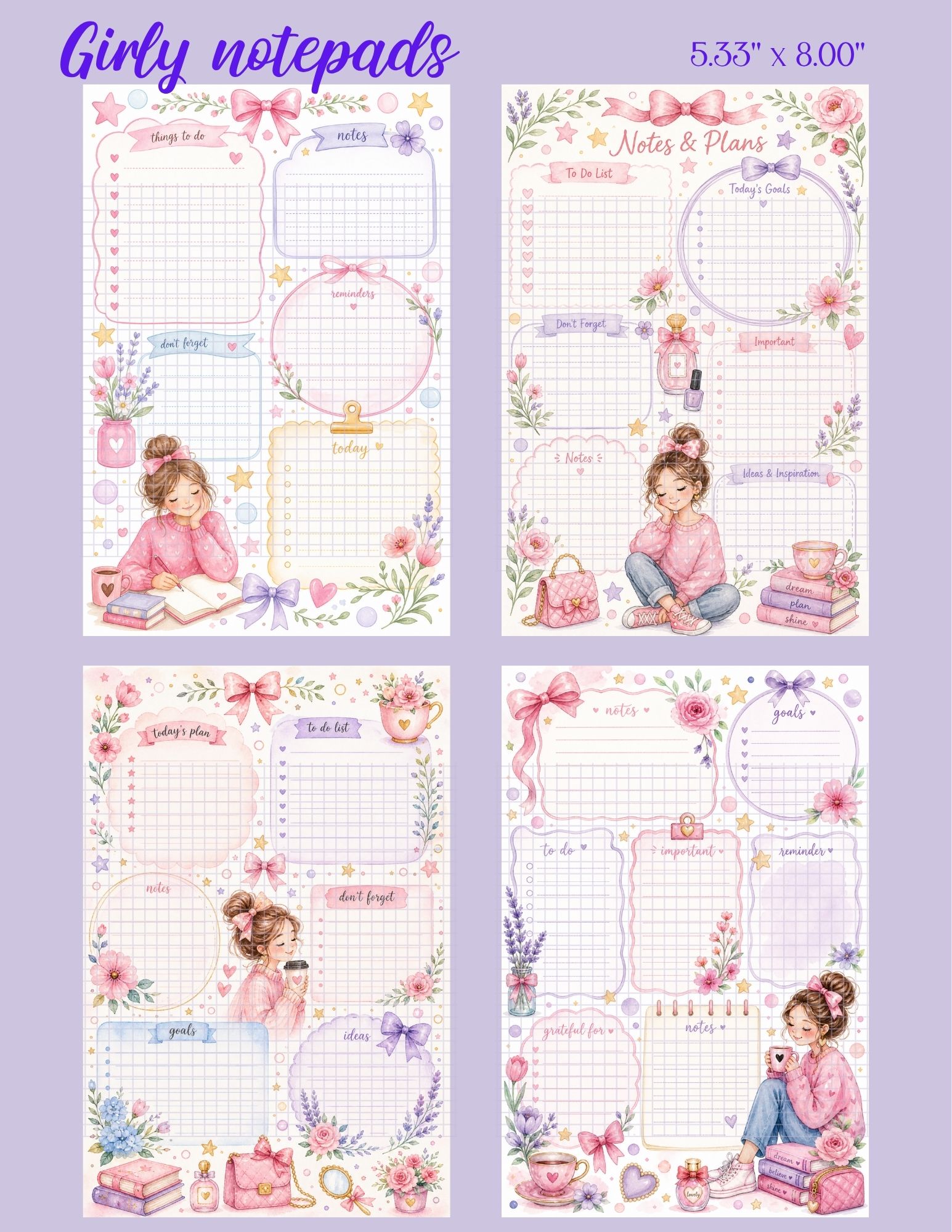 Girly notepads