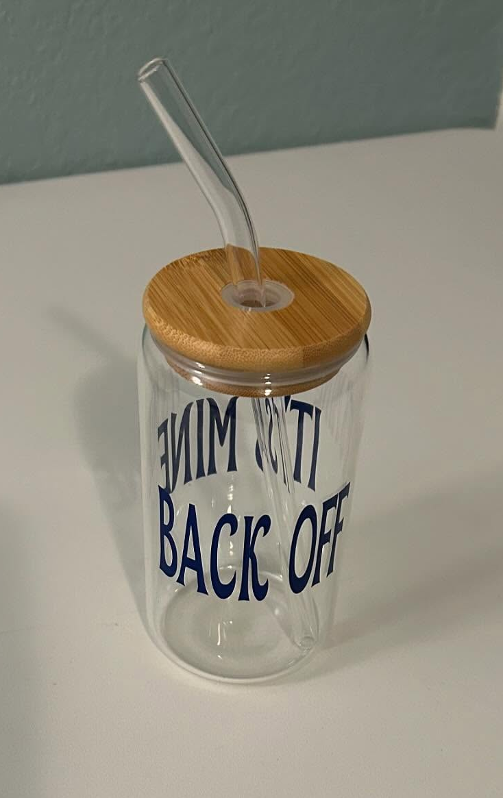 Glass Tumbler with Straw