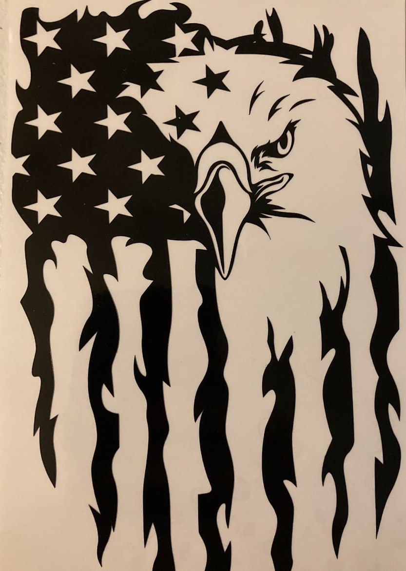 American Flag with Eagle Decal