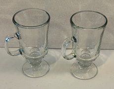 Glass Irish Coffee Mugs, Set of 2