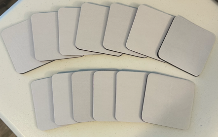 Set of 2 - Customizable White Coasters, 4x4 in