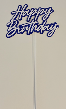 Happy Birthday Cake Topper - Purple Glitter