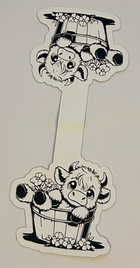Baby Highland Cow Magnetic Bookmark - Set of 2