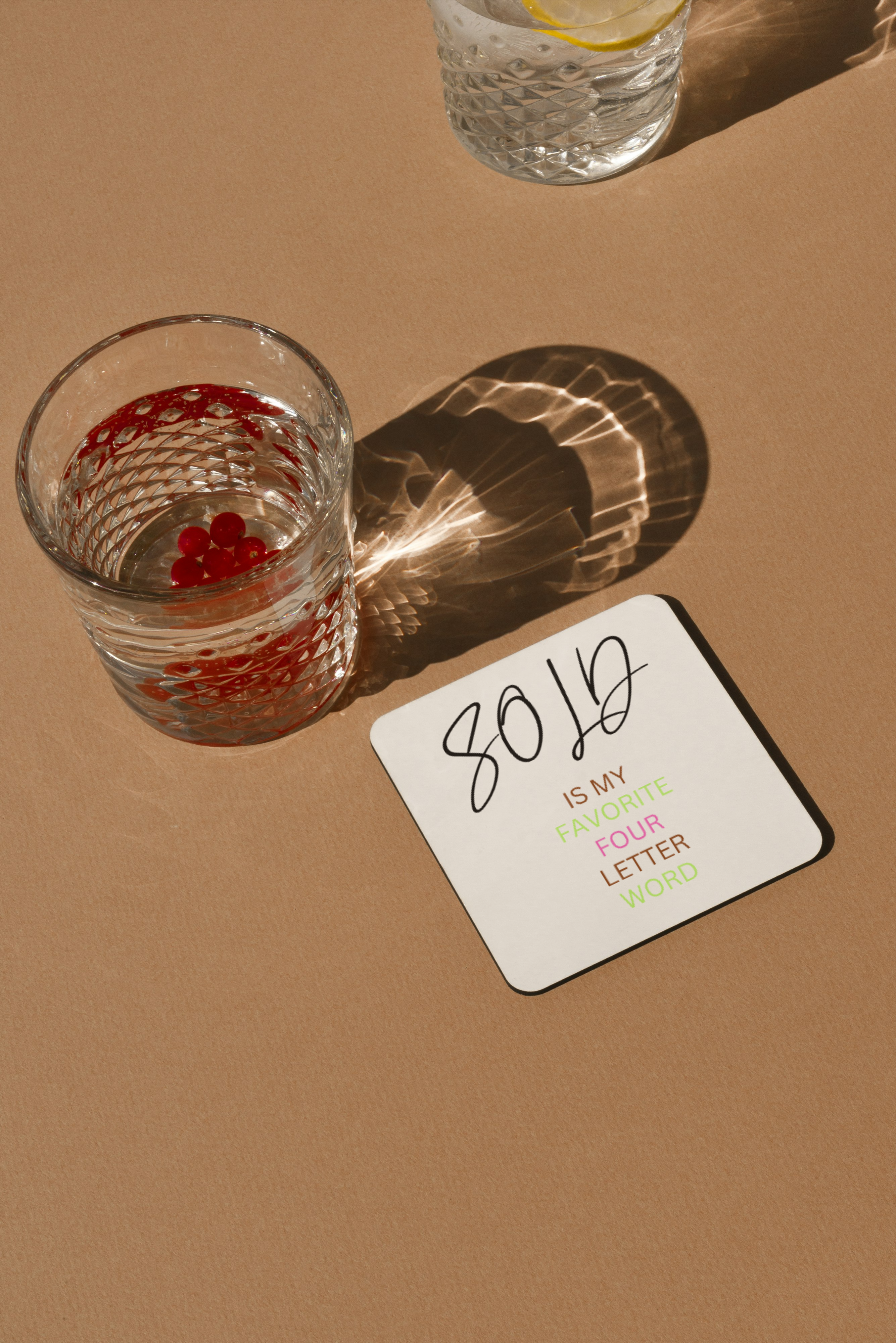 Set of 2 - Customizable White Coasters, 4x4 in
