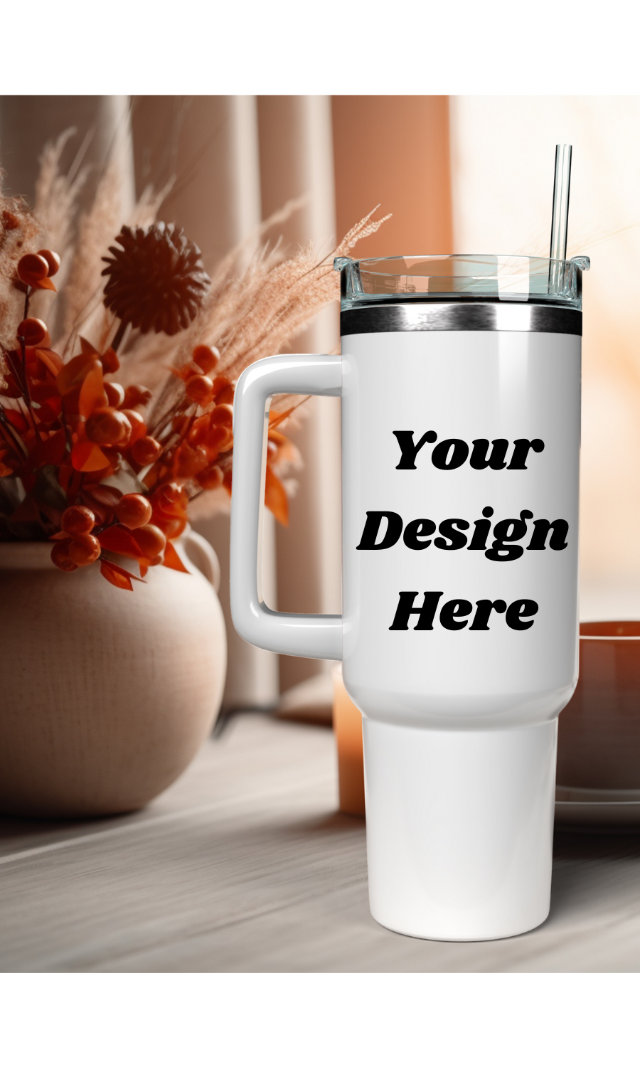 White 40oz Travel Mug