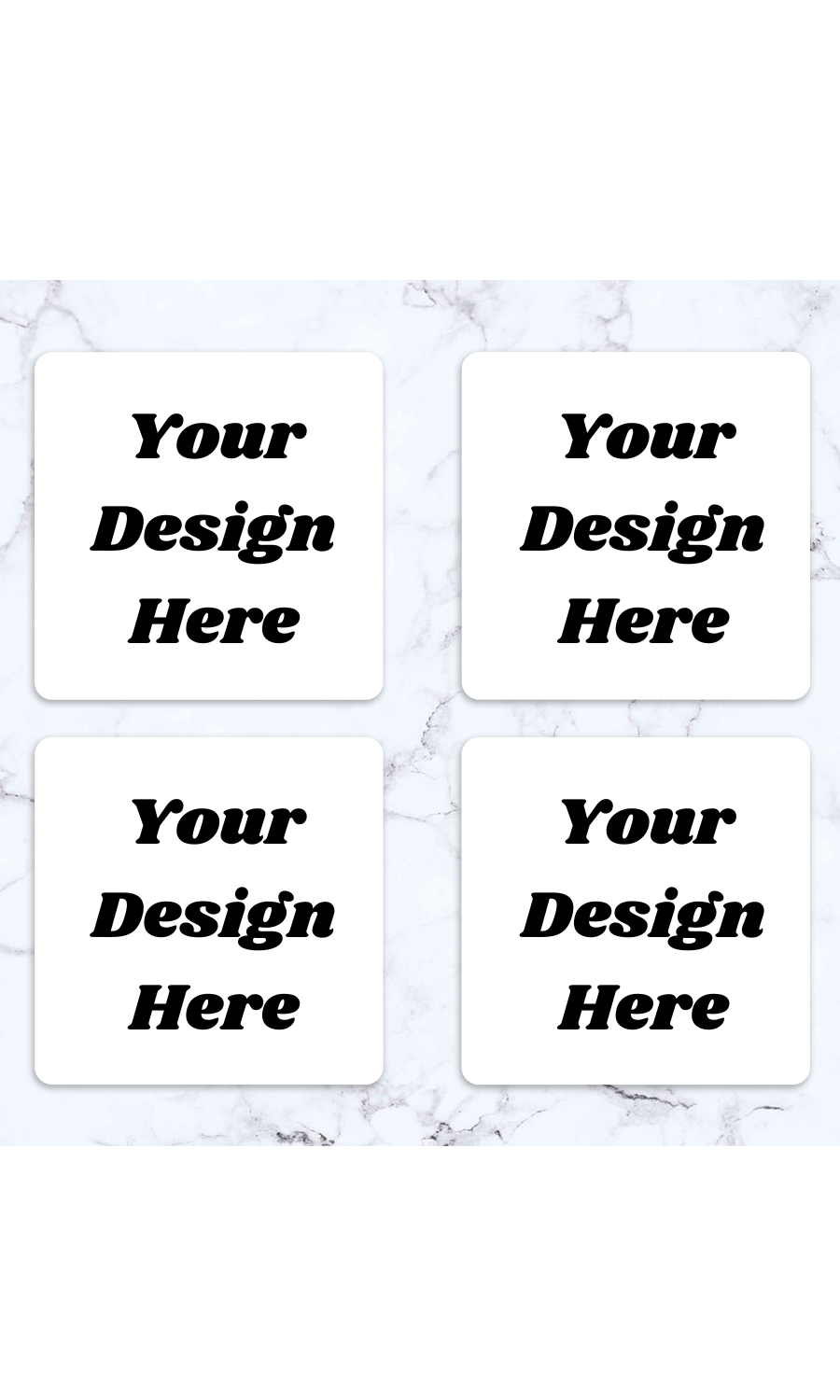 Set of 2 - Customizable White Coasters, 4x4 in