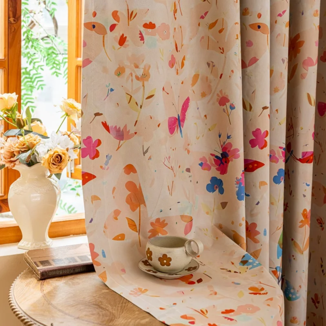 Printed Floral Patterned Curtains