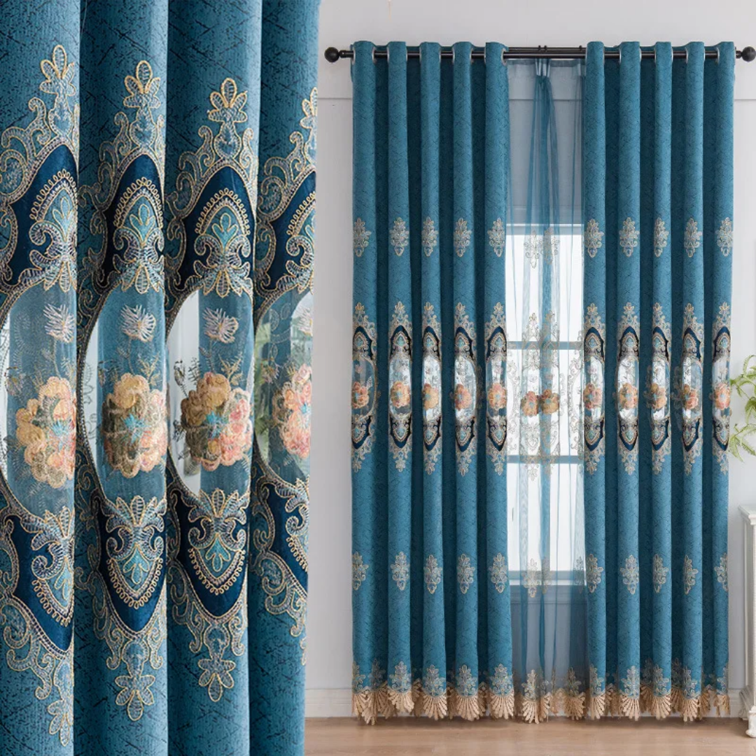 Luxury Embroidered Curtains European Style