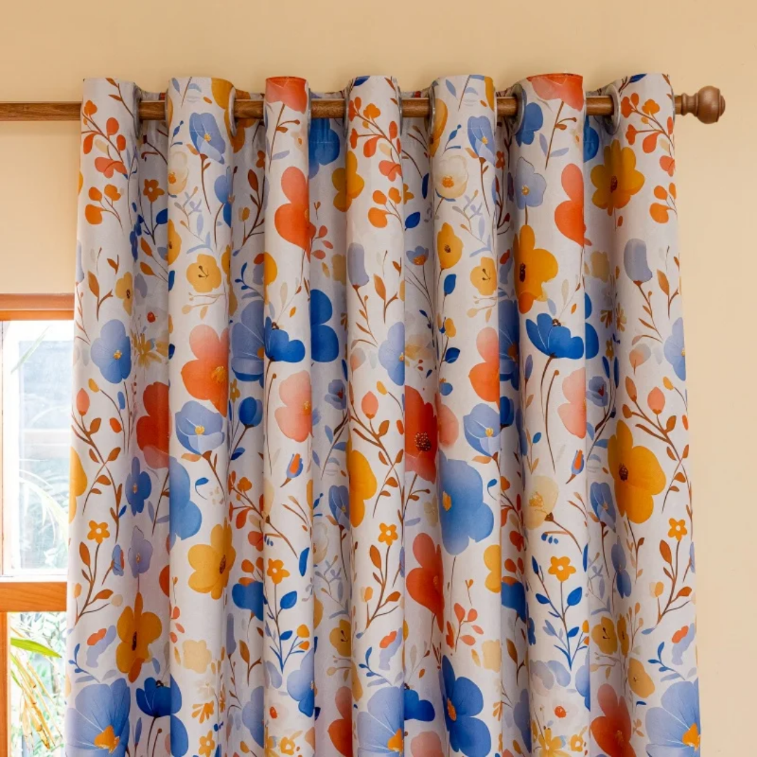 Colourful Floral Pattern Curtains