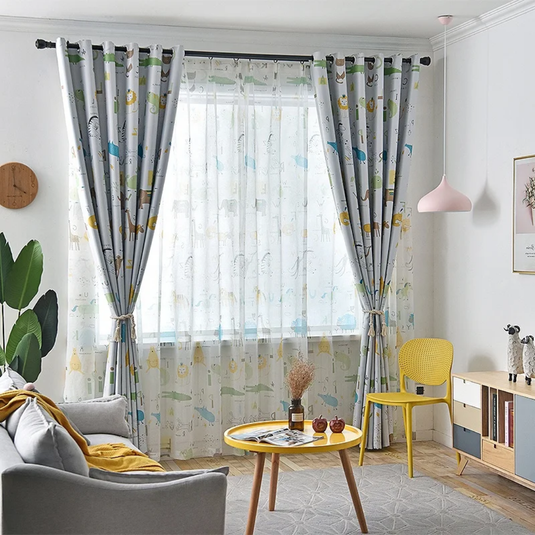Cartoon Animal Pattern Curtains