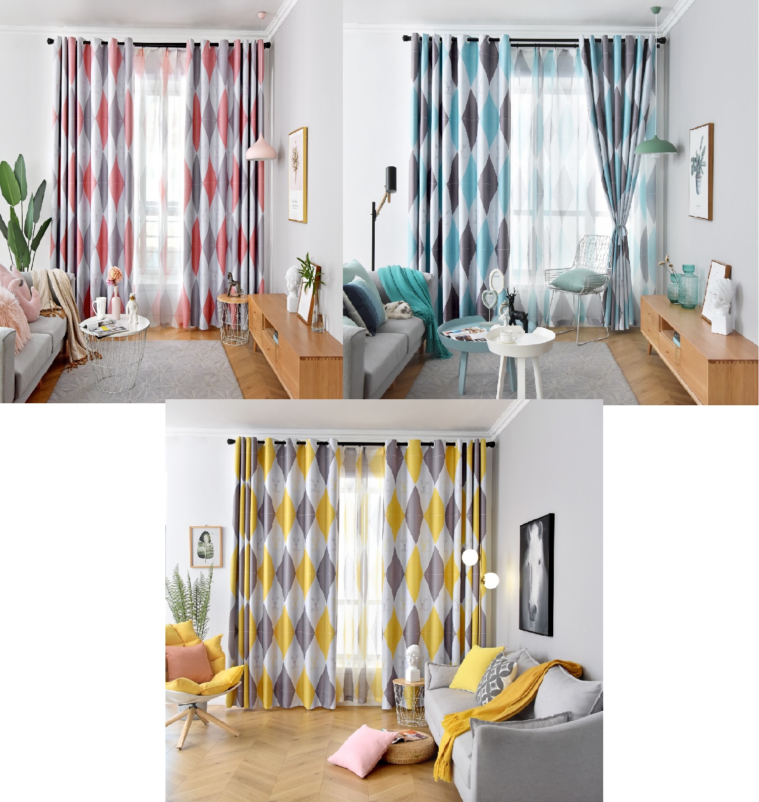 Diamond Patterned Curtains