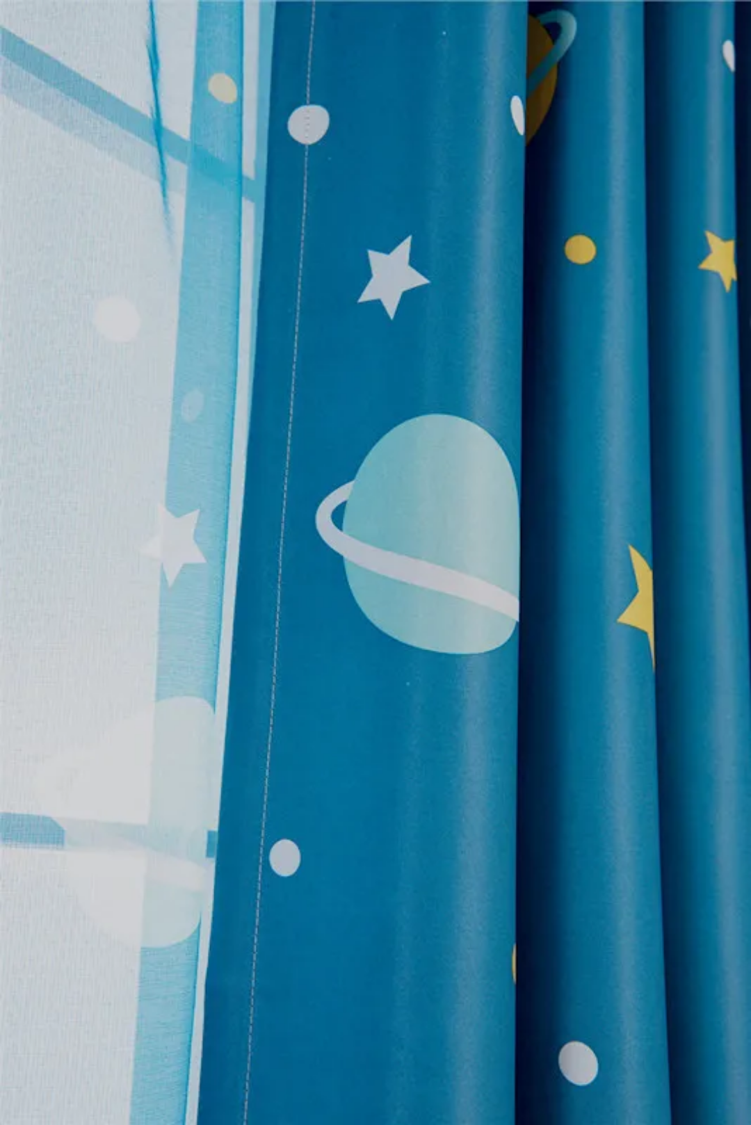 Blue Space Theme Curtains