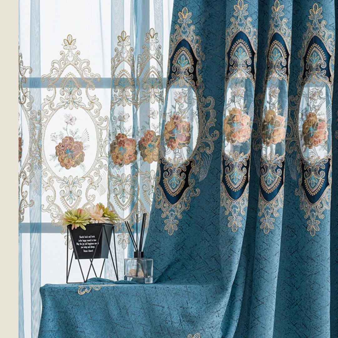 Luxury Embroidered Curtains European Style
