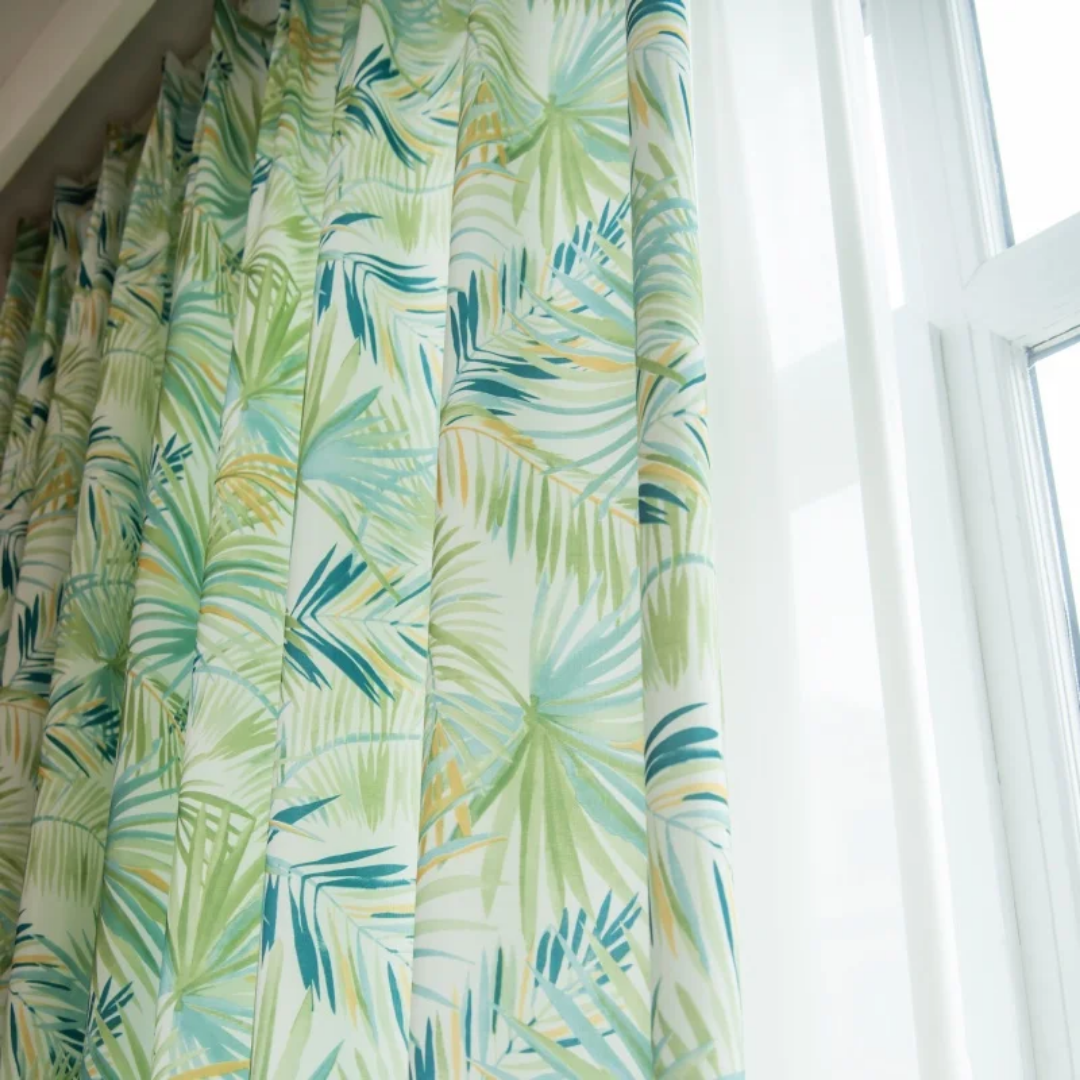 Tropical Leaf Print Curtains