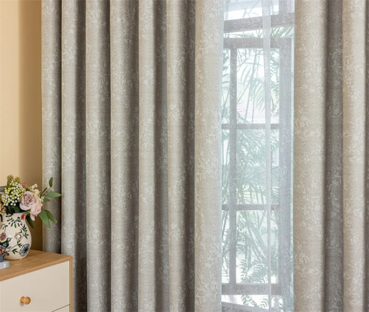 Elegant Grey Room Darkening Curtains