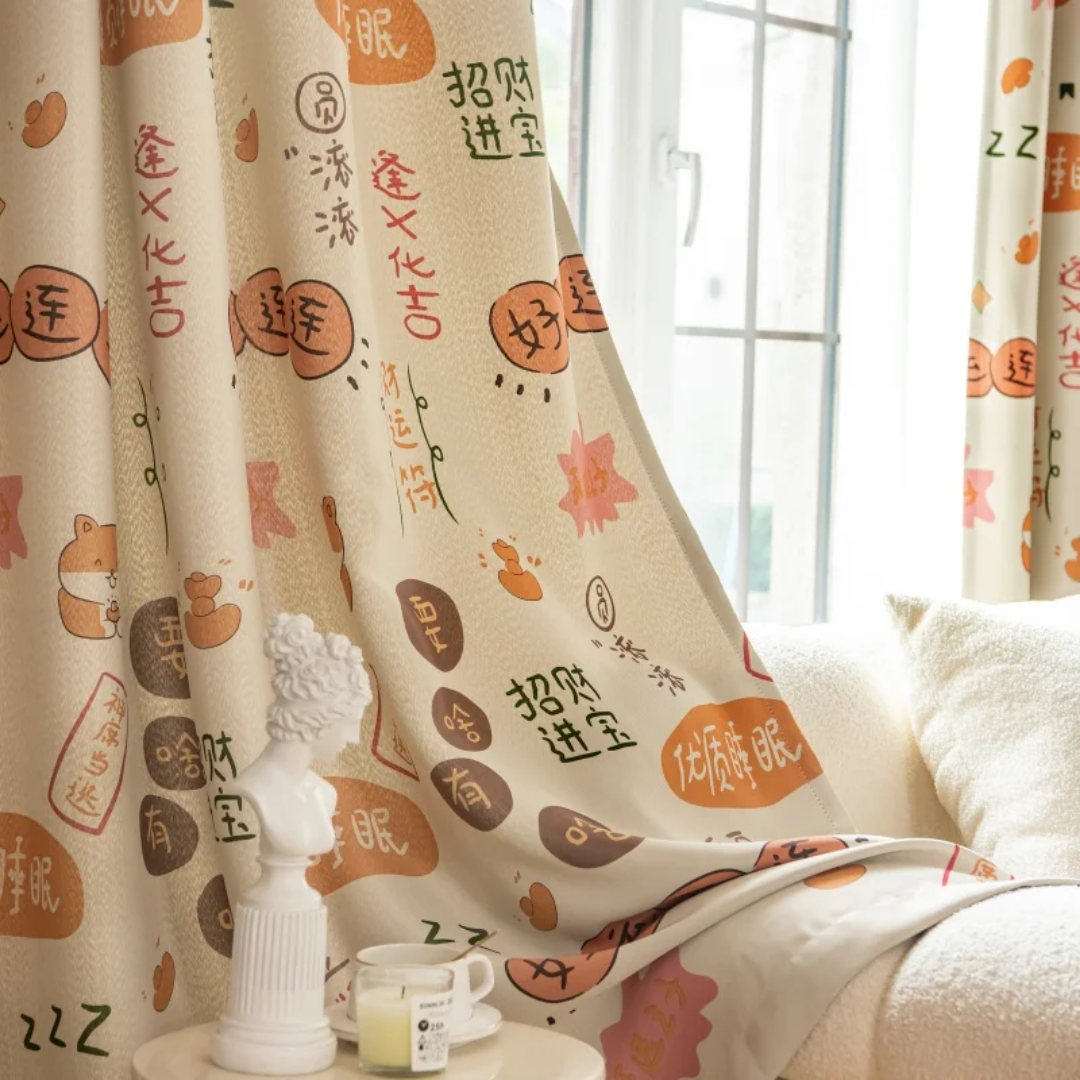 High Quality Cartoon Printed Blackout Kids Curtain