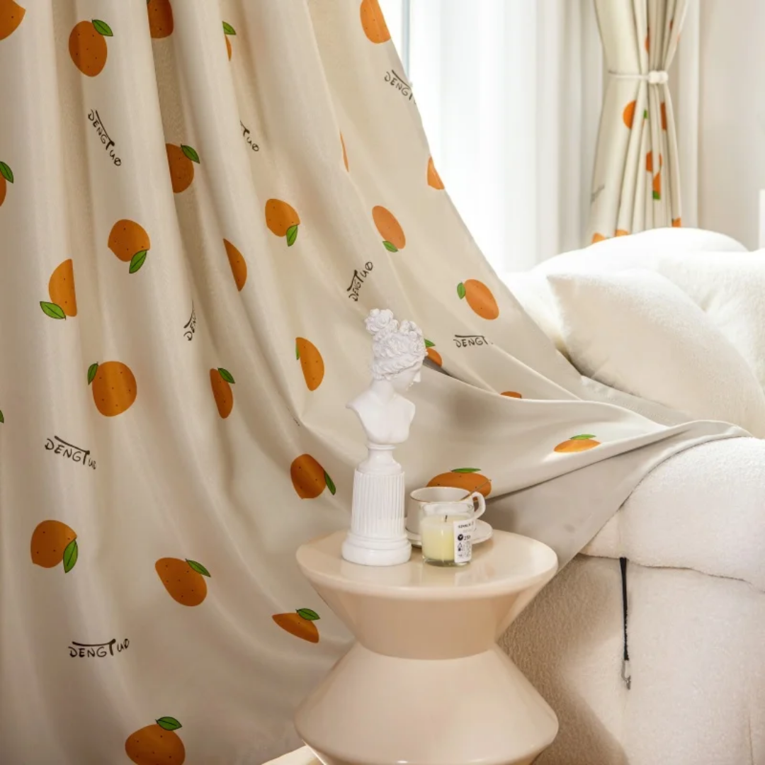 Orange Patterned Curtains