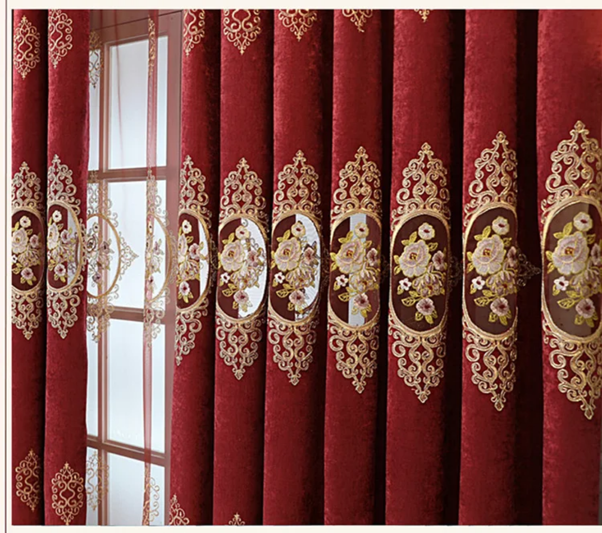Elegant Embroidered Insulated Thermal Curtains