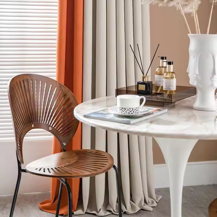 Modern Design Two Colour Blackout Curtain