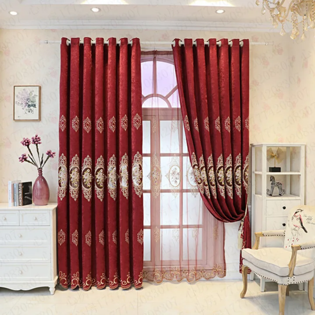 Elegant Embroidered Insulated Thermal Curtains