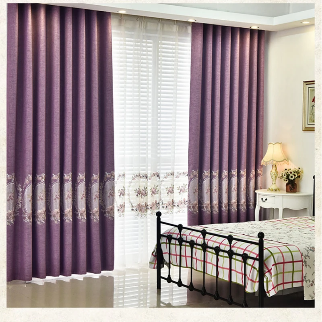 Elegant Floral Blackout Curtains