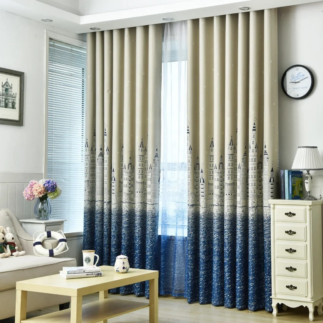 Castle Pattern Blackout Curtains