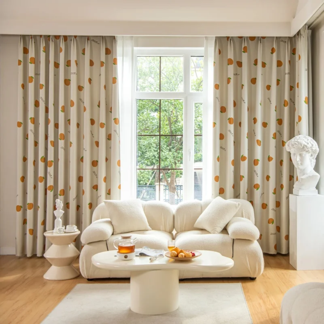 Orange Patterned Curtains