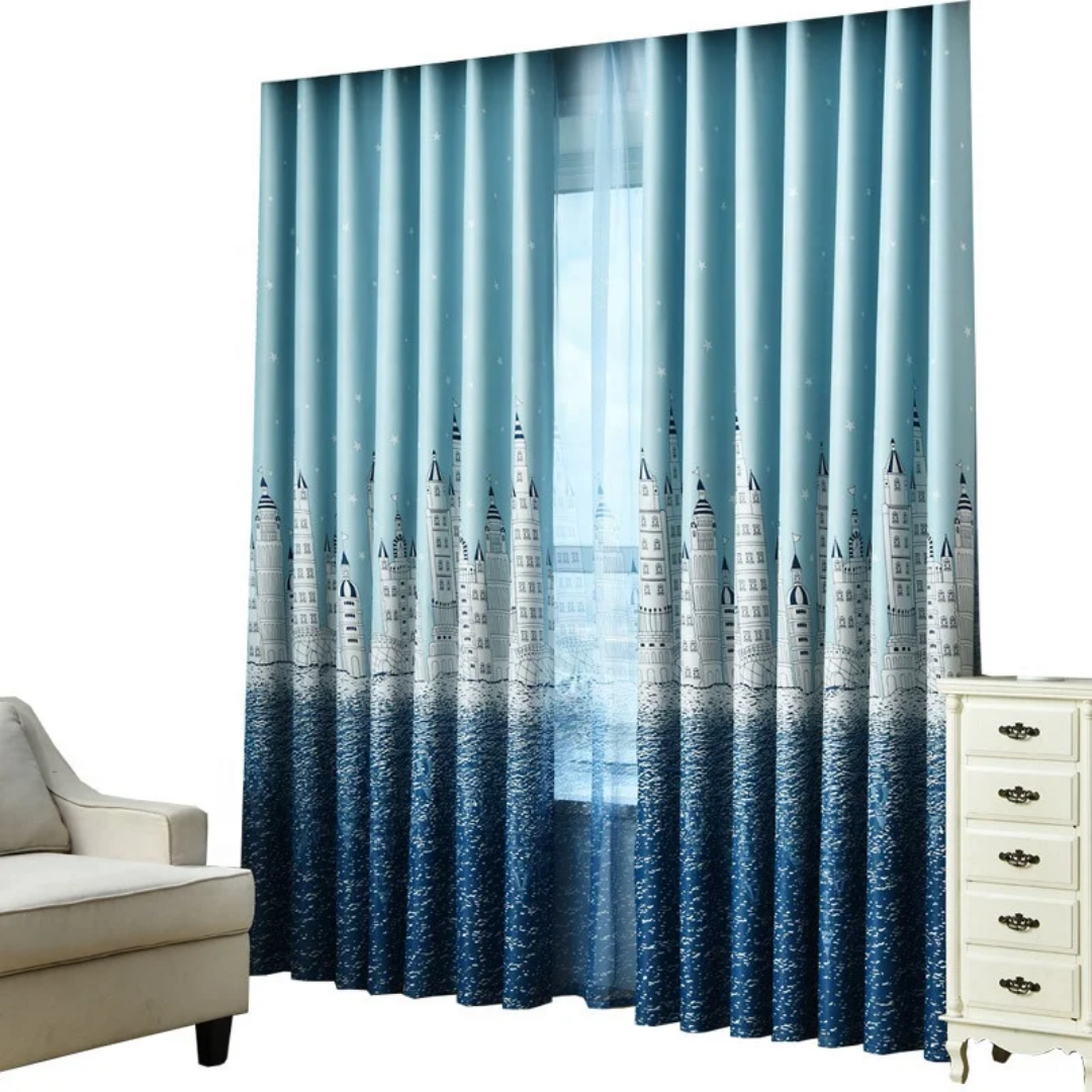 Castle Pattern Blackout Curtains