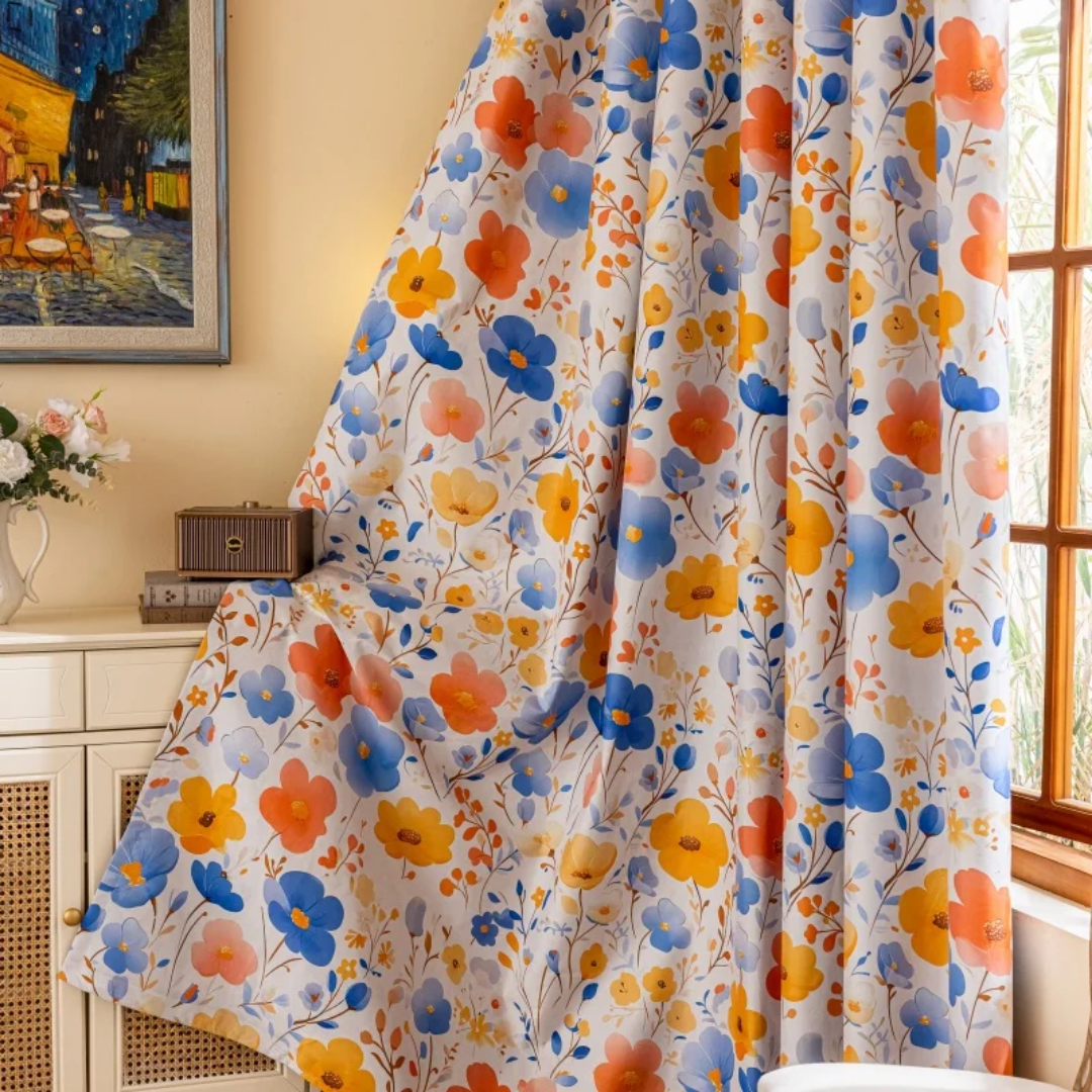 Colourful Floral Pattern Curtains