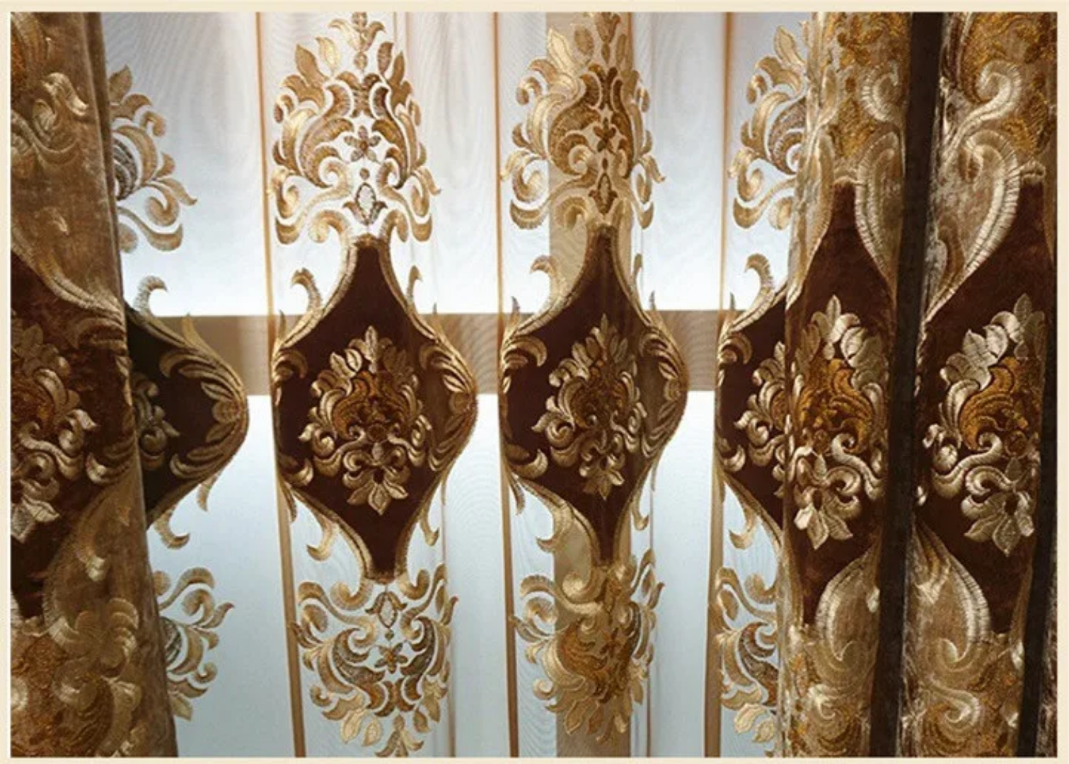 Luxury Embroidered Floral Curtains