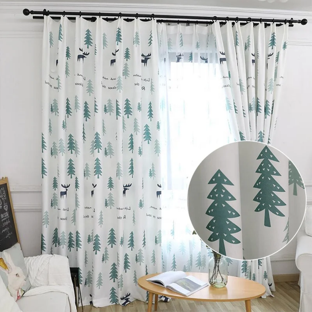 Scandinavian Forest Pattern Curtains