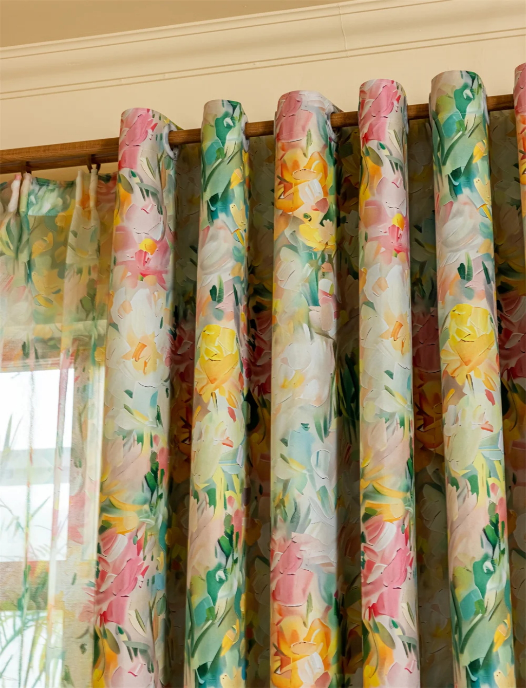 Floral Pattern Fully Blackout Curtains