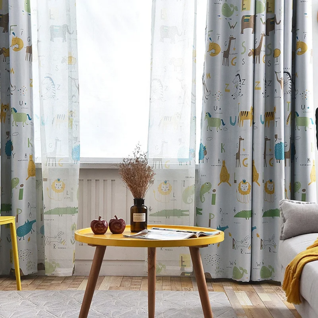 Cartoon Animal Pattern Curtains