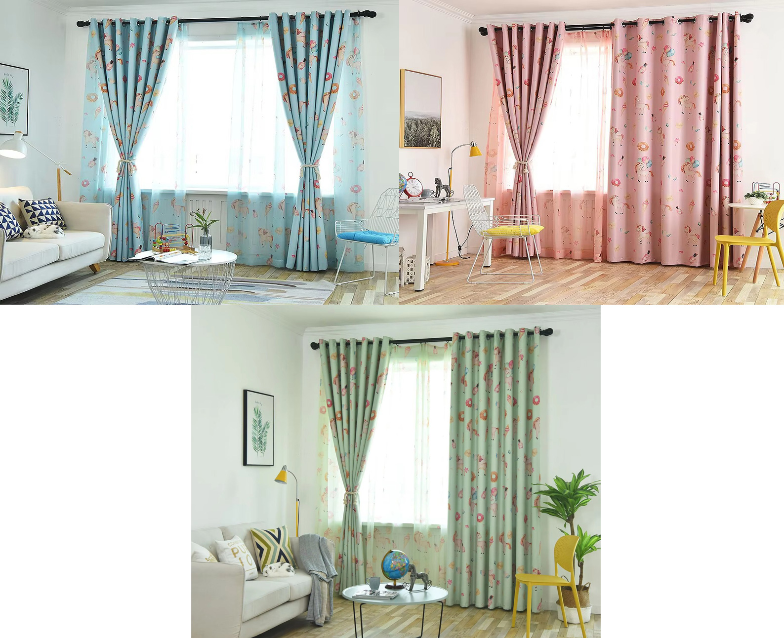 Unicorn Printed Dream Curtains