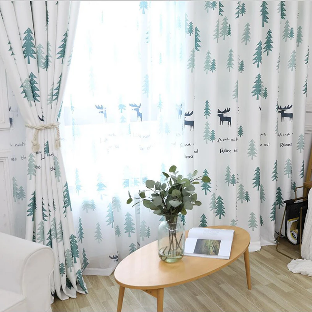 Scandinavian Forest Pattern  Curtains