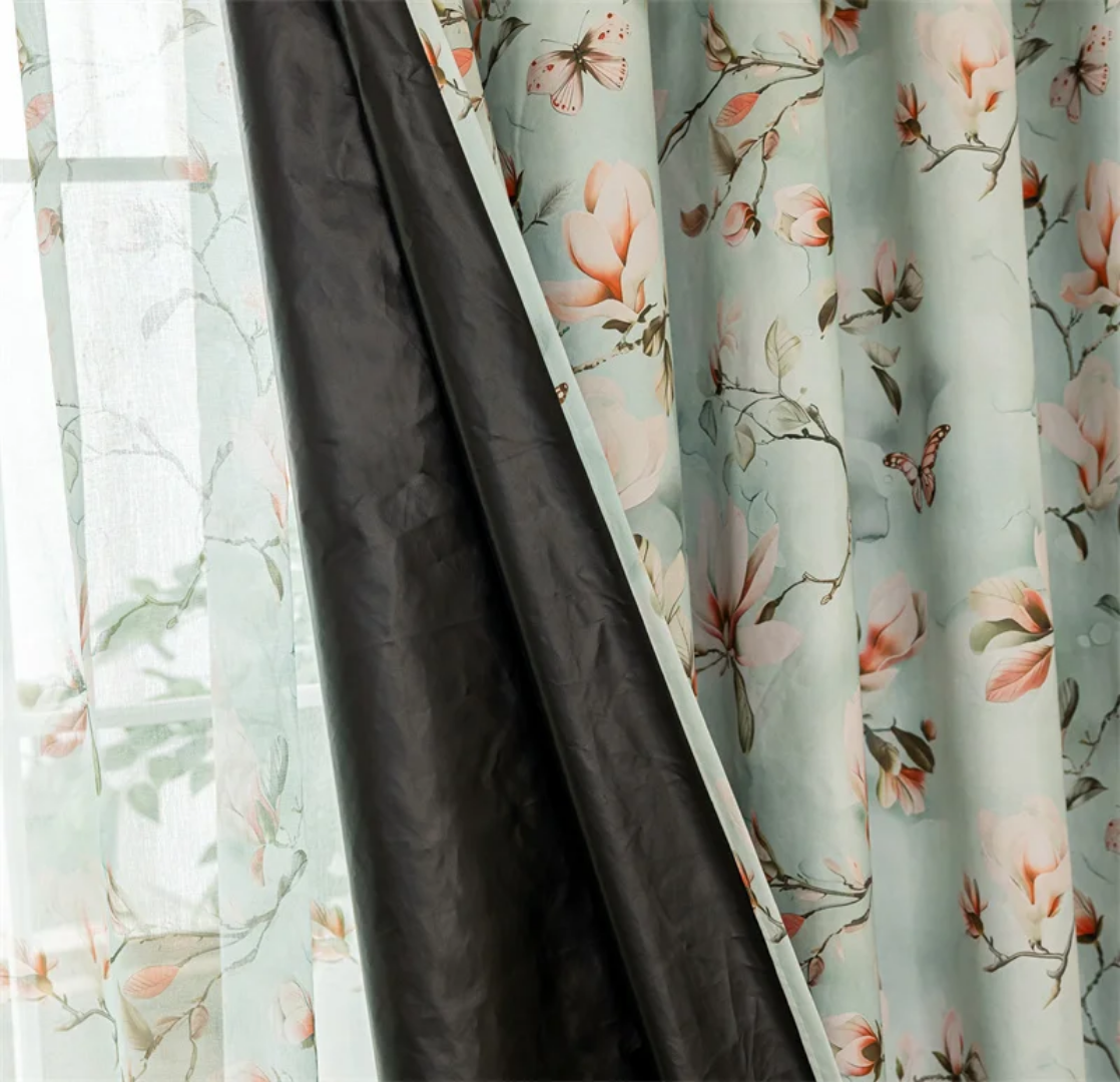 Retro Style Art Butterfly Spring Printed Curtain