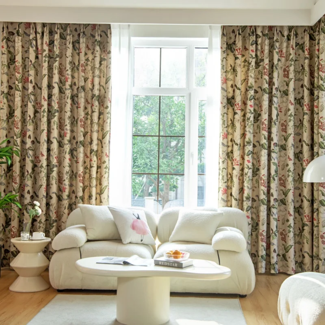 High Quality American Vintage Floral Blackout Curtain