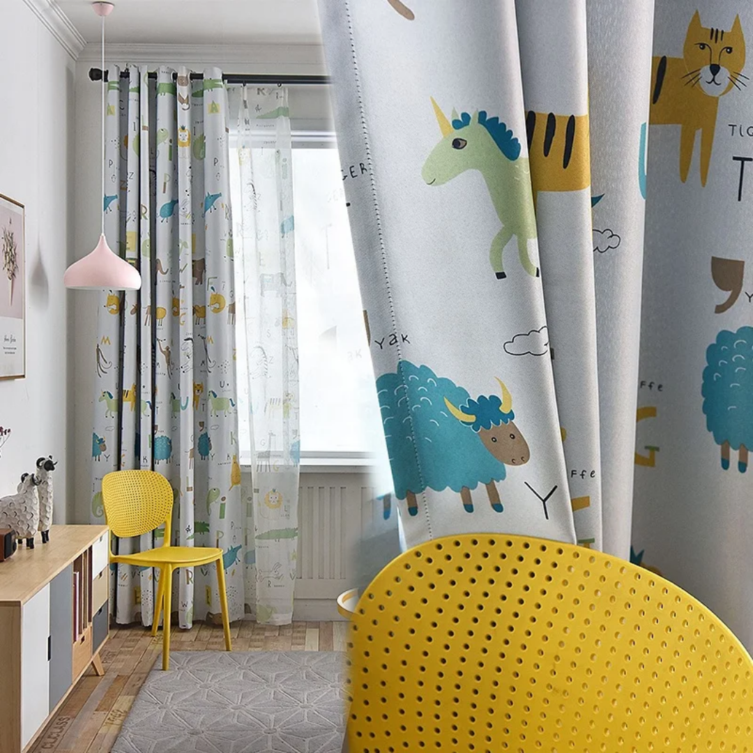 Cartoon Animal Pattern Curtains
