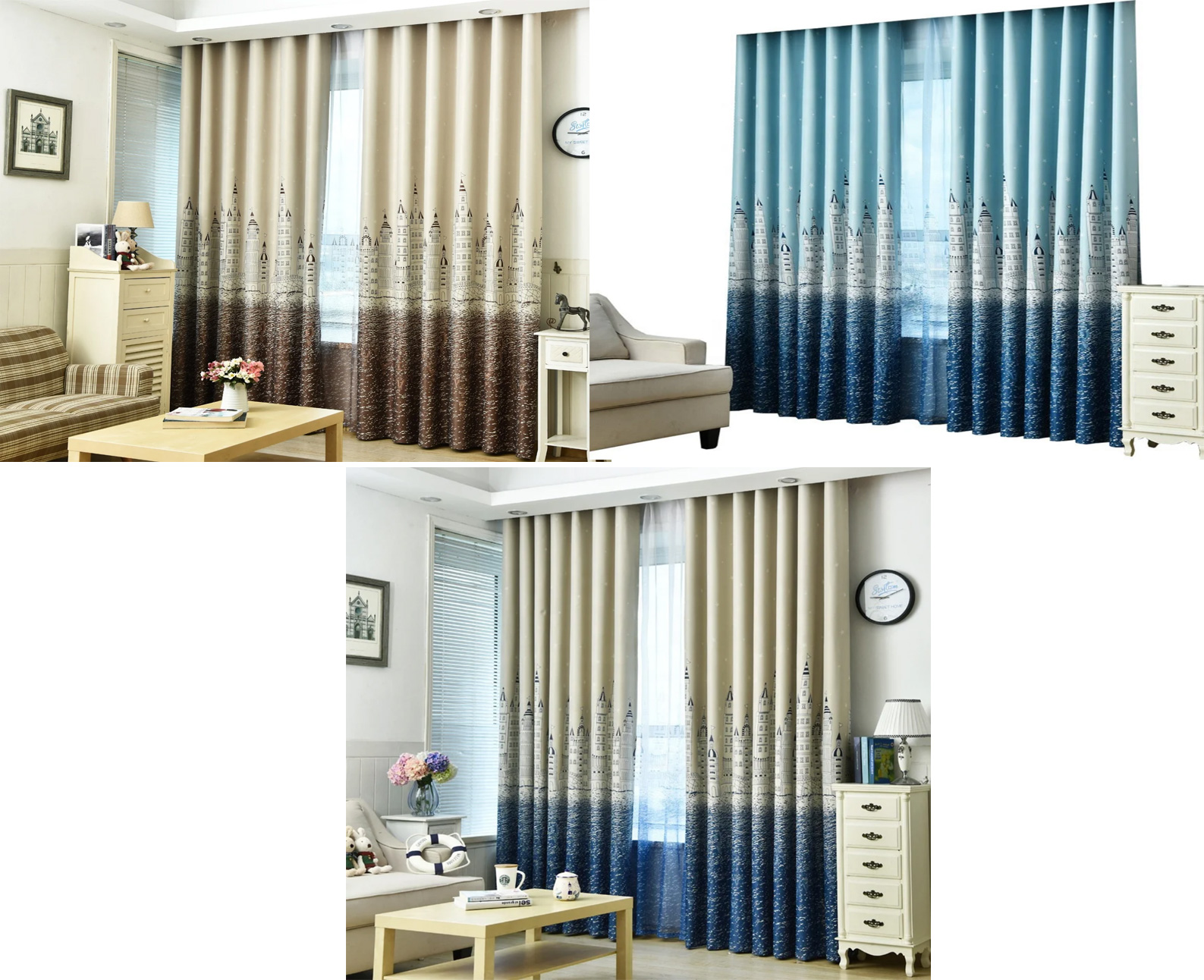 Castle Pattern Blackout Curtains