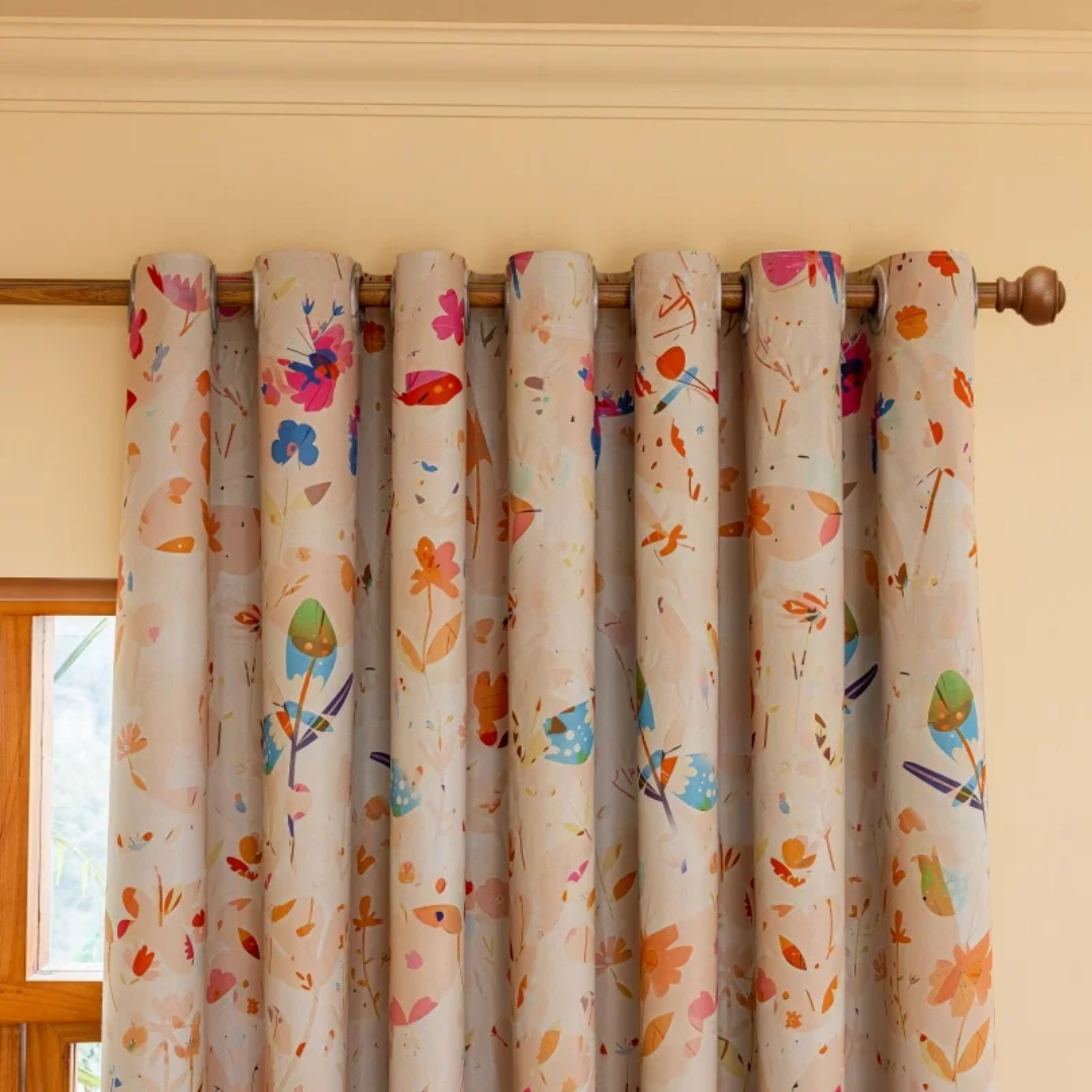 Printed Floral Patterned Curtains