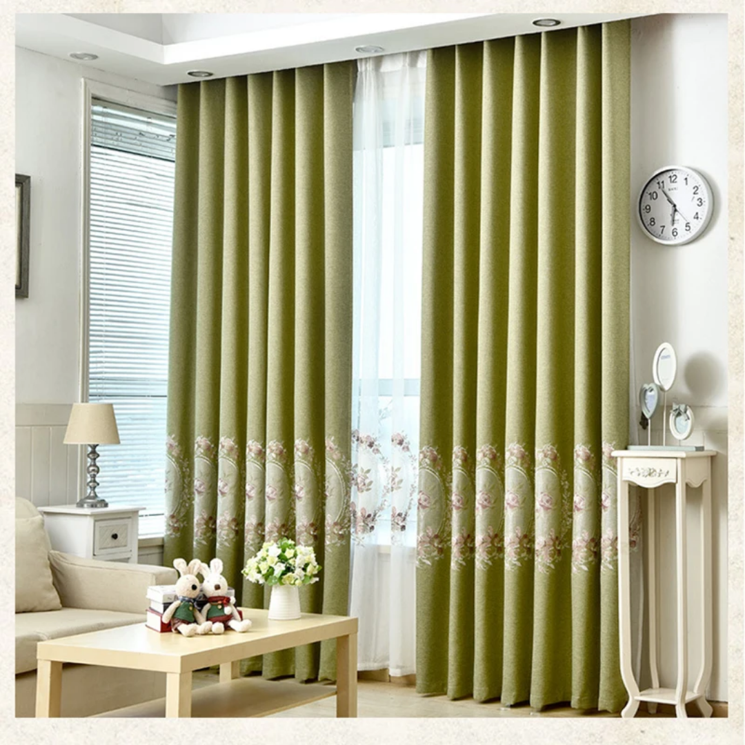 Elegant Floral Blackout Curtains