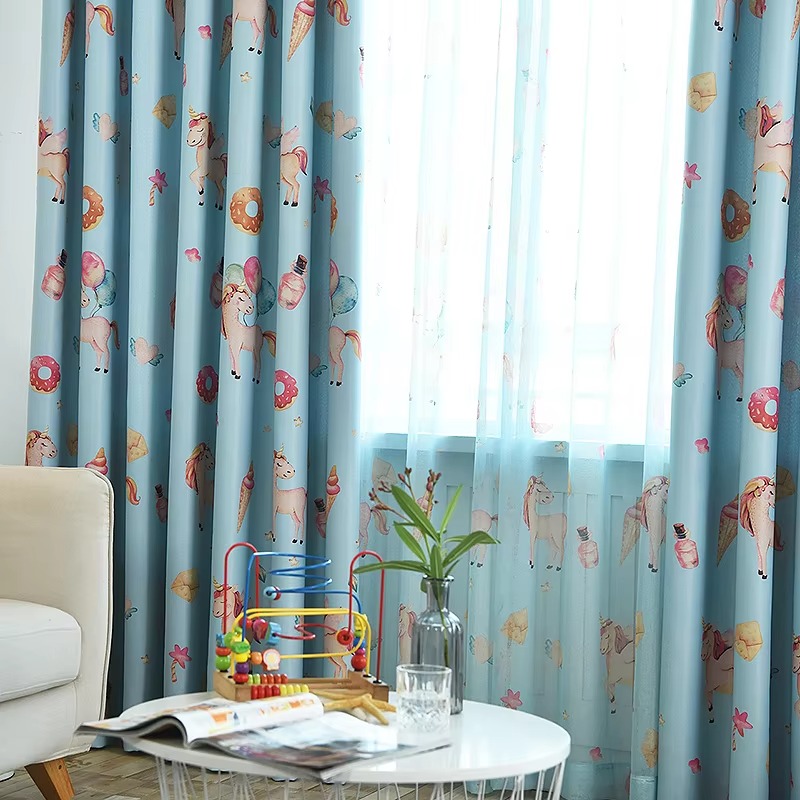 Unicorn Printed Dream Curtains
