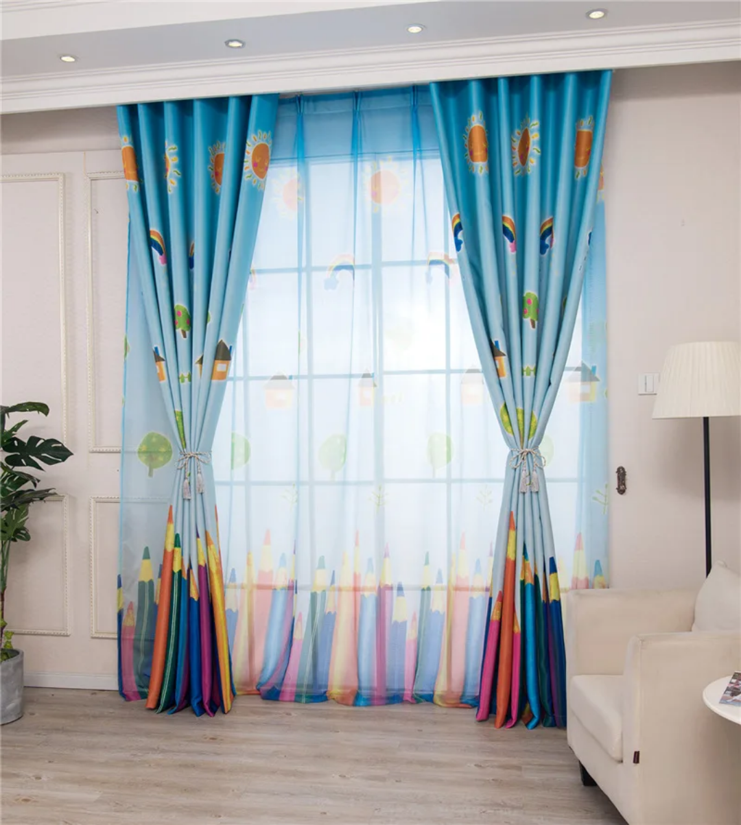 Colorful Pencil Design Curtains