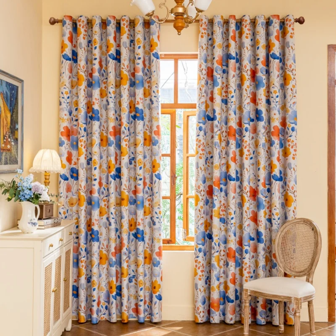 Colourful Floral Pattern Curtains