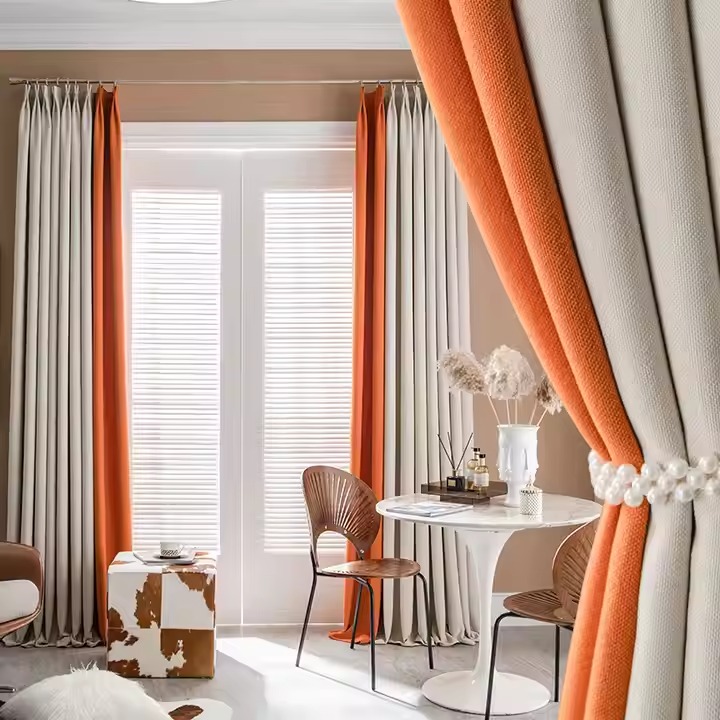 Modern Design Two Colour Blackout Curtain