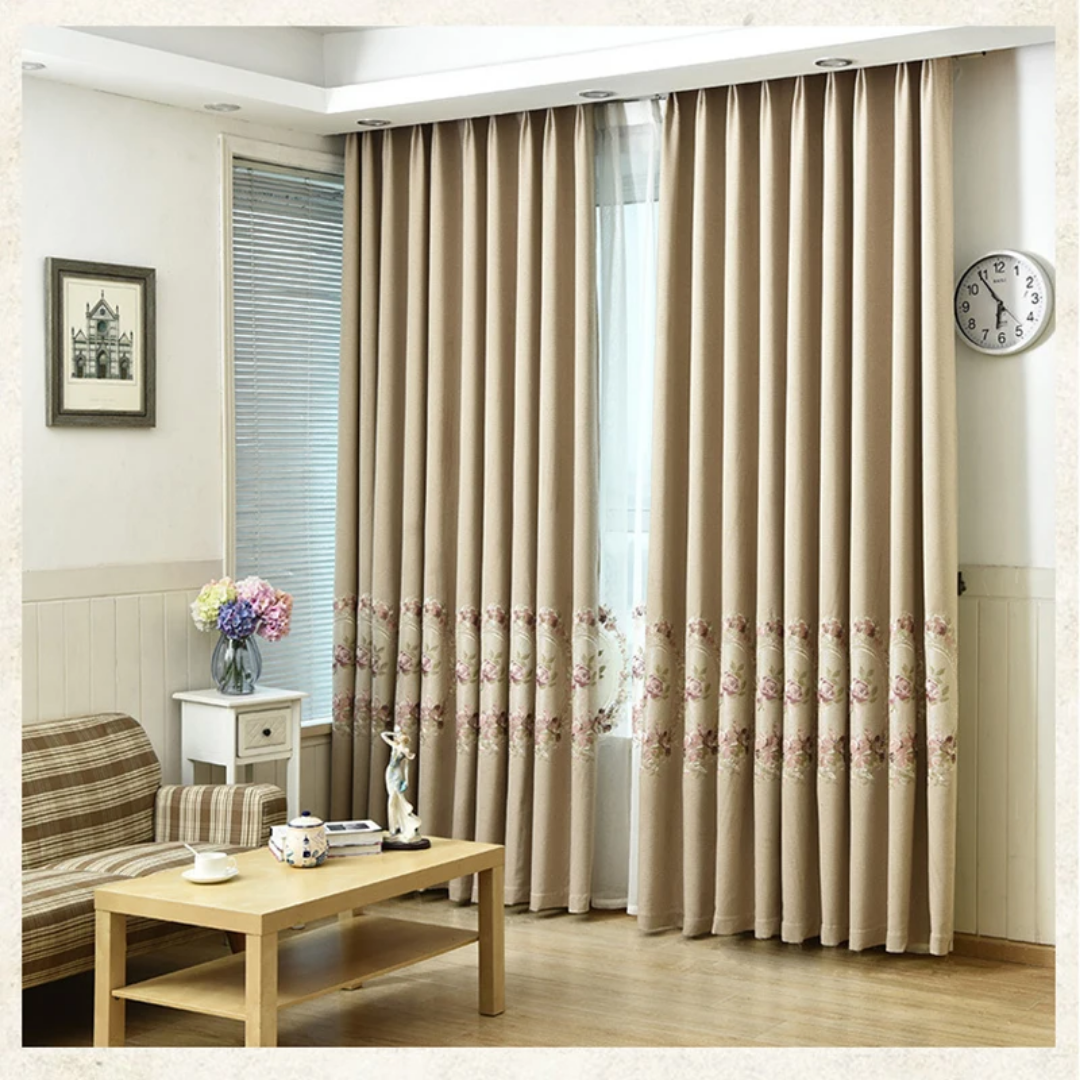 Elegant Floral Blackout Curtains