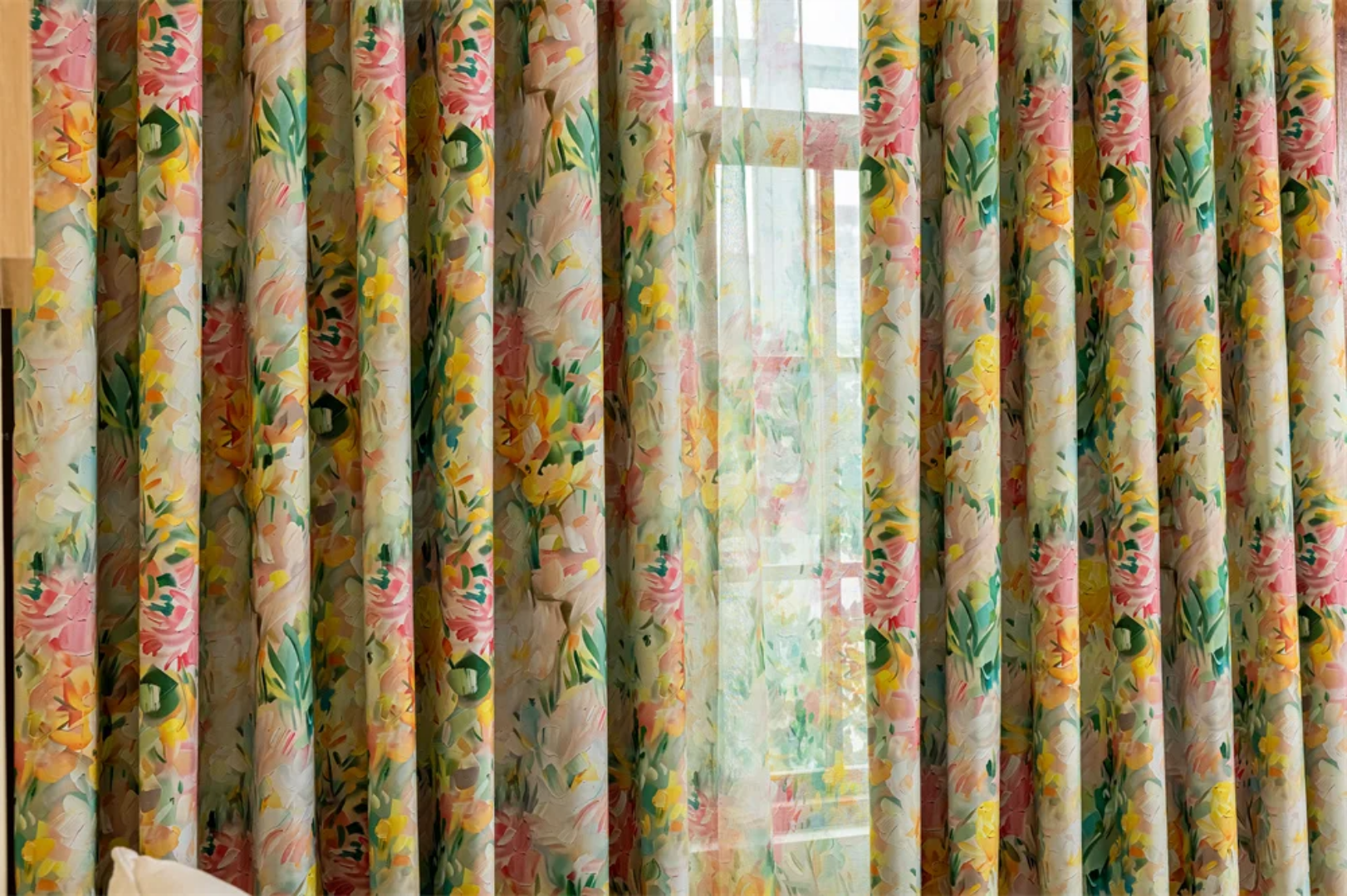 Floral Pattern Fully Blackout Curtains