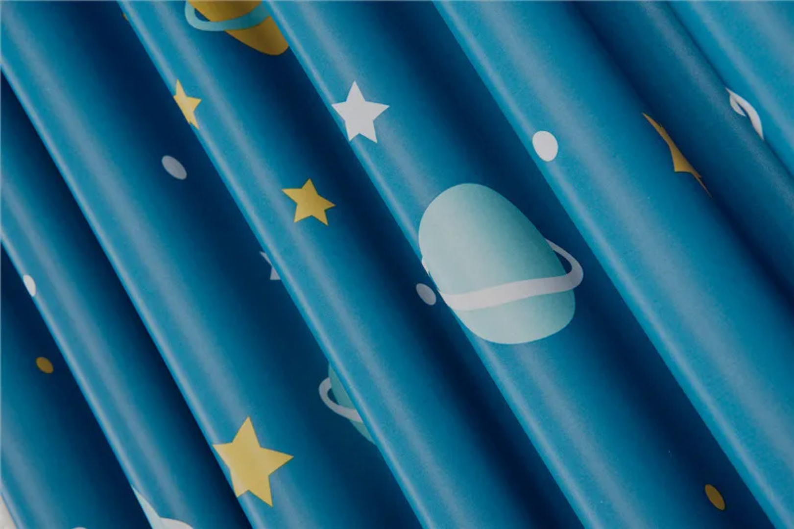 Blue Space Theme Curtains