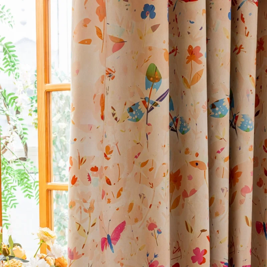 Printed Floral Patterned Curtains