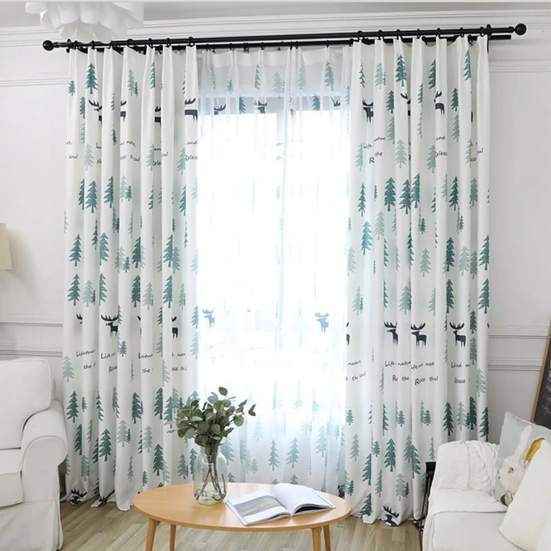 Scandinavian Forest Pattern  Curtains